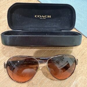 Coach Aviator Sunglasses in Brown with Coach case
